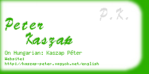 peter kaszap business card