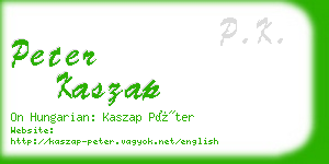 peter kaszap business card